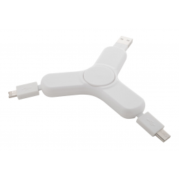 Dorip - spinner cu cablu USB AP721039-01, alb