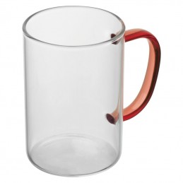 Cană din sticlă cu toartă colorată, 250 ml - 8234005, Red