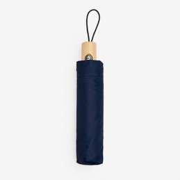 NAURO. Auto open-close umbrella in 190T pongee with matching pouch - UM5999, NAVY BLUE
