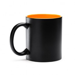 MACHA. Ceramic mug with colour interior, ideal for laser printing - TZ3997, ORANGE