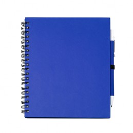 LEYNAX. Spiral ring notebook with plain sheets and pen holder - NB7994, ROYAL BLUE