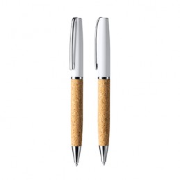 ALTON. Twist ball pen with body in natural cork and steel - BL7991, WHITE