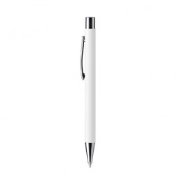 DOVER. Push ball pen with soft touch metal body - BL8095, WHITE