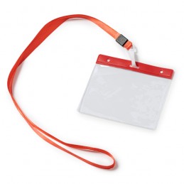 POMEL. Șnur cu carabină asortată și suport pentru simbol din PVC - LY7045, RED