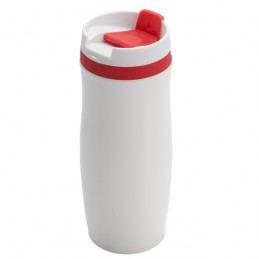 VIKI thermo mug 390 ml,  red/white - R08336.08