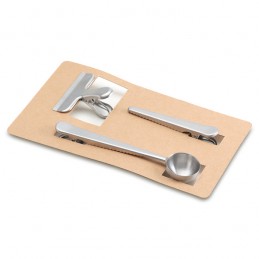 KAFFI measuring spoon and clips set, silver - R17102.01