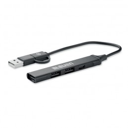 CURRENT, USB 4 porturi hub 19 cm, MO2294-03 - Negru