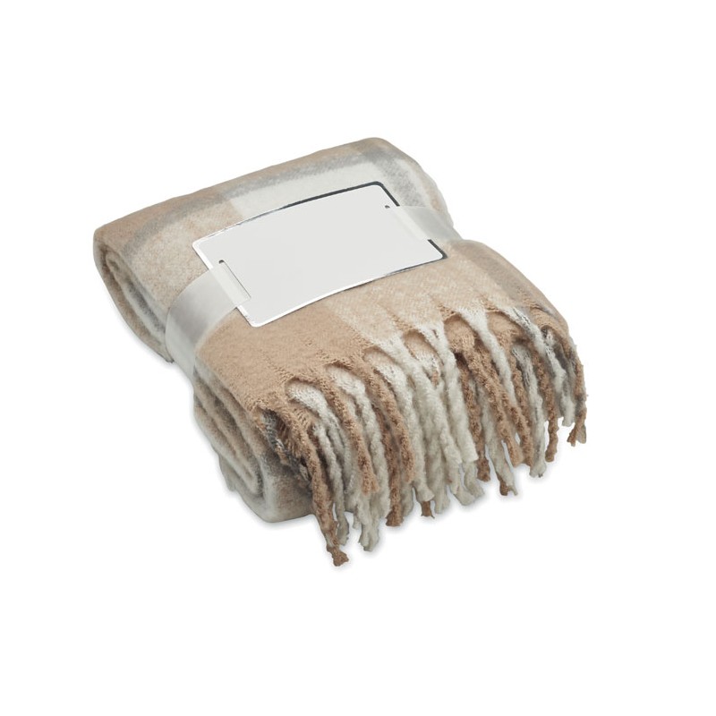 QUET, Patura de mohair in carouri, MO2382-13 - Maro
