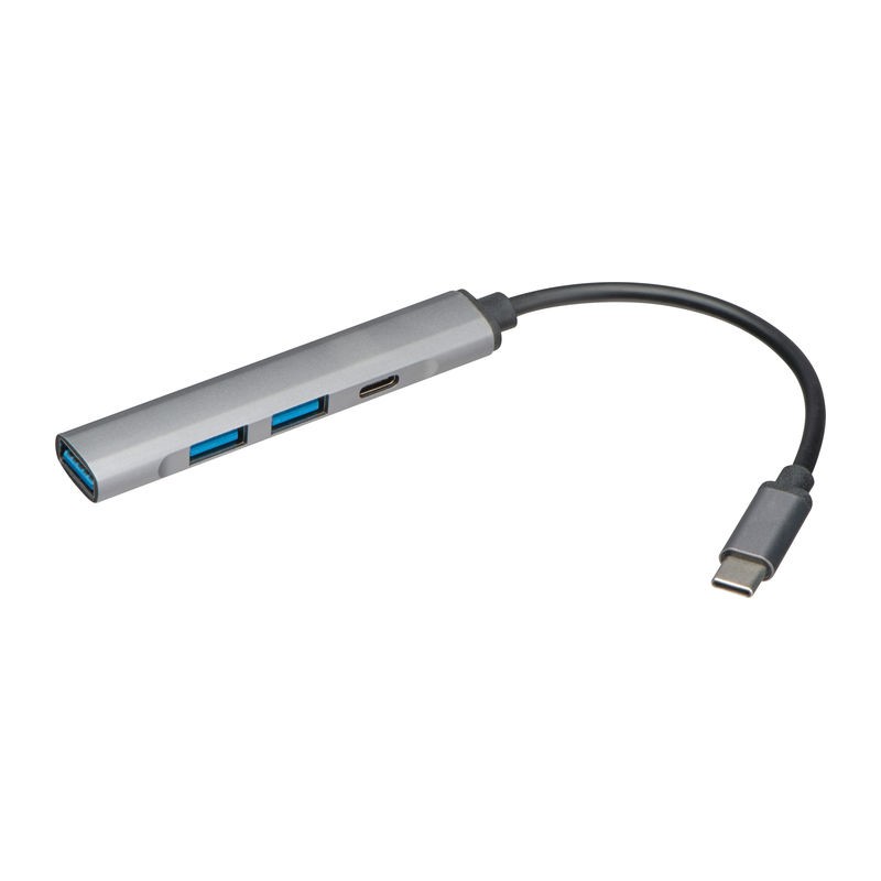 HUB USB din aluminiu reciclat, 3385307 - Gri